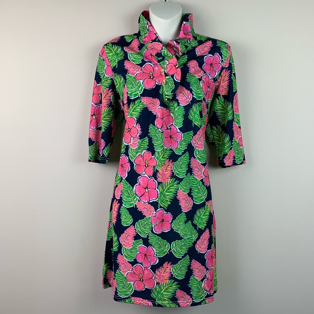 Simply southern floral Shift Dress Small Blue Pin